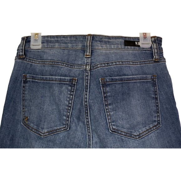 Kut from the Kloth REESE High Rise Ankle Straight Denim Jeans Raw Hem Size 0 29W - Picture 4 of 7